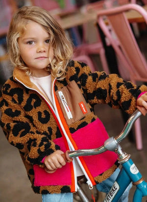 Hola Hossy - Chaqueta de Polares de Leopardo | Marrón