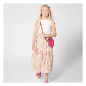 Chloé - Falda de algodón orgánico con estampado floral | Crema