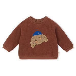 Arsène et Les Pipelettes - Croissant Terry Sweatshirt | Kahverengi