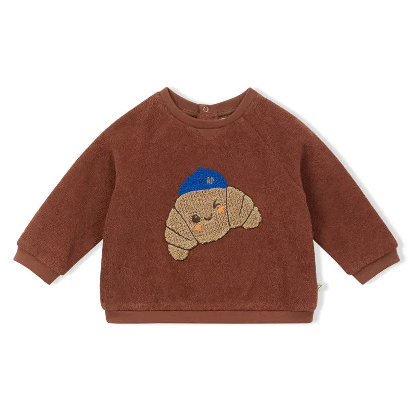 Arsène et Les Pipelettes - Croissant Terry Sweatshirt | Kahverengi