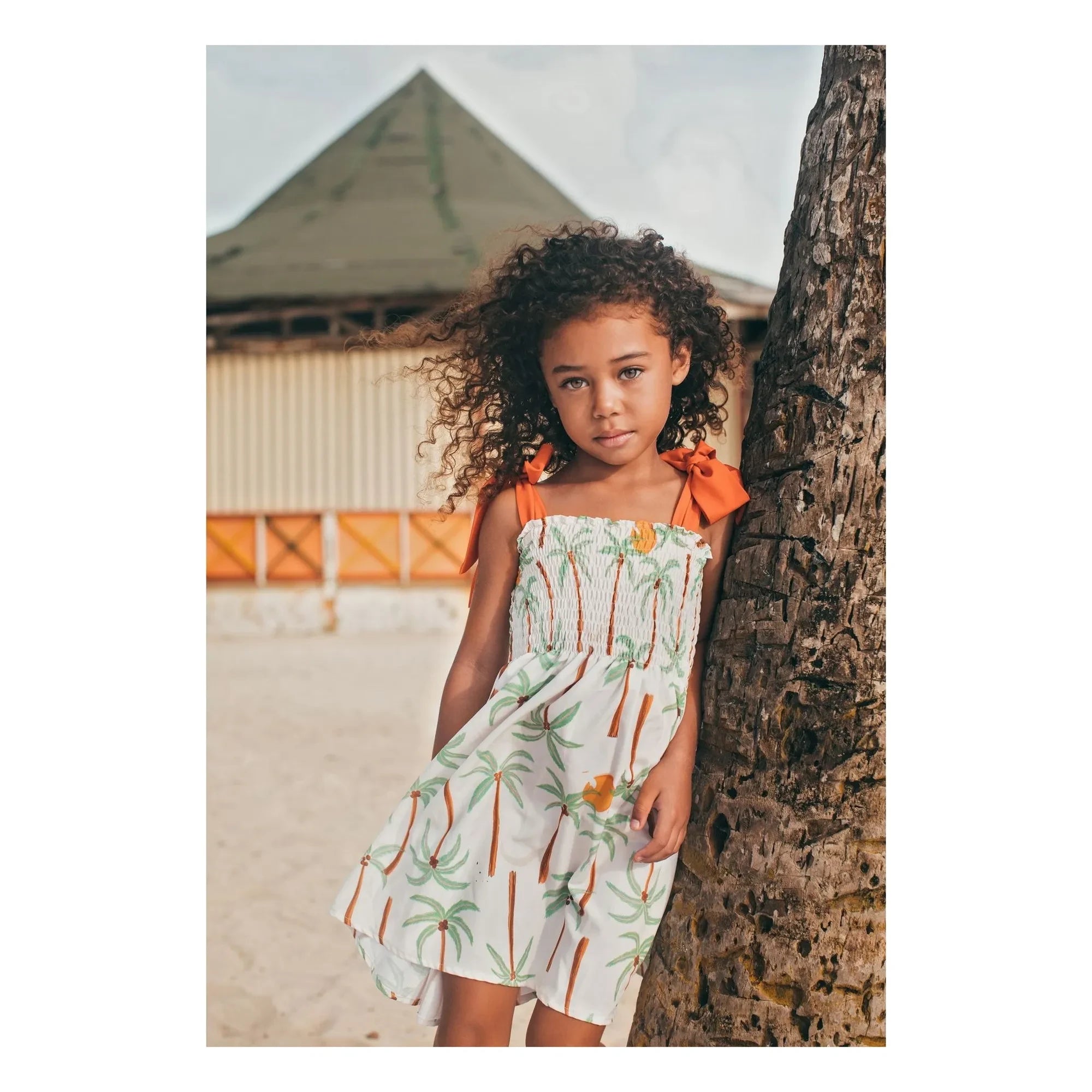 Pepita & Me - Vestido Waffle Palm | Marfil