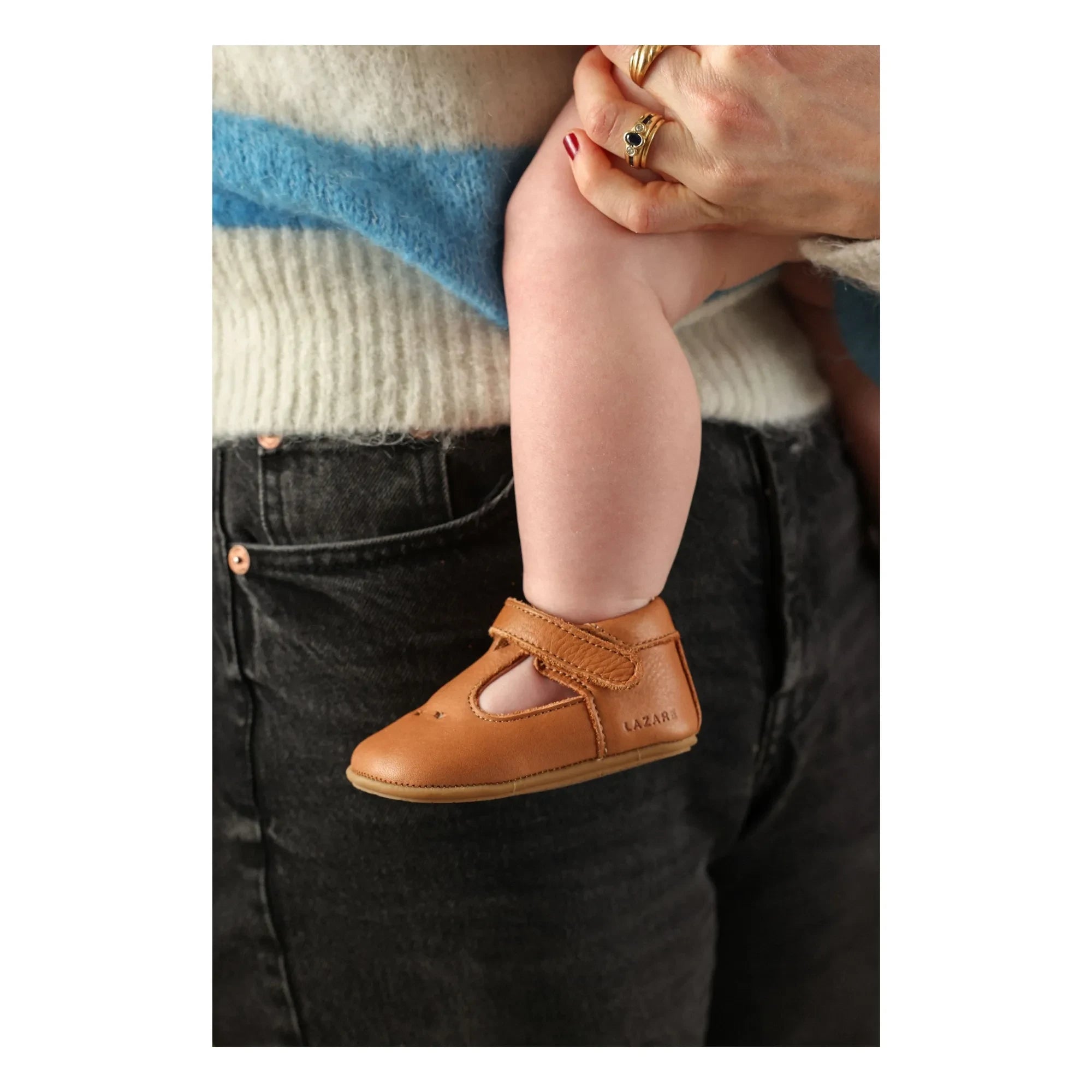 Lazare - Pantuflas de rayas César Etoiles | Color camel