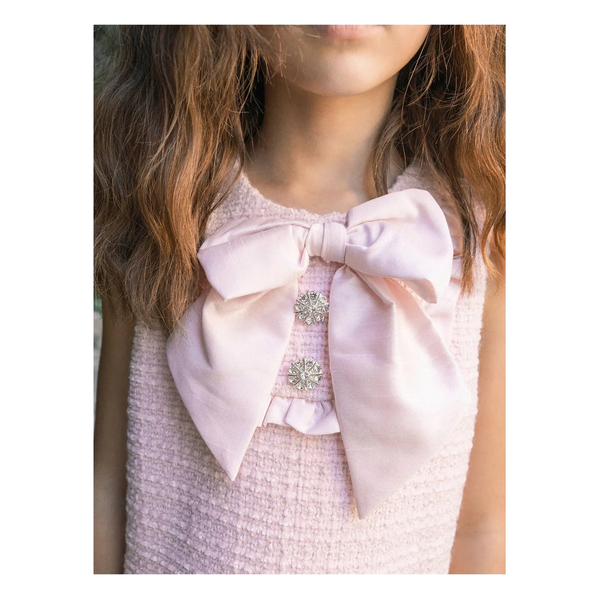 Tutu du Monde - Vestido de tweed con hojas rosa empolvado | Rosa empolvado