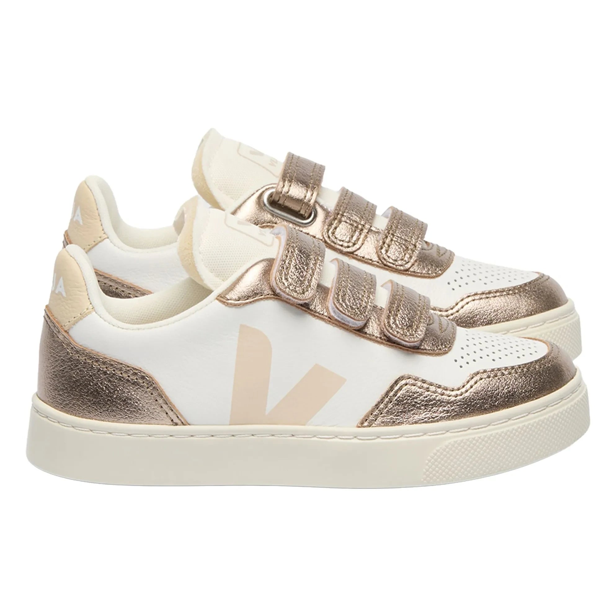 Veja - Zapatillas de piel con rascador V-90 O.T. | Bronce