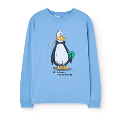 The Animals Observatory - Organic de algodón Dog Penguin Camiseta | azul claro