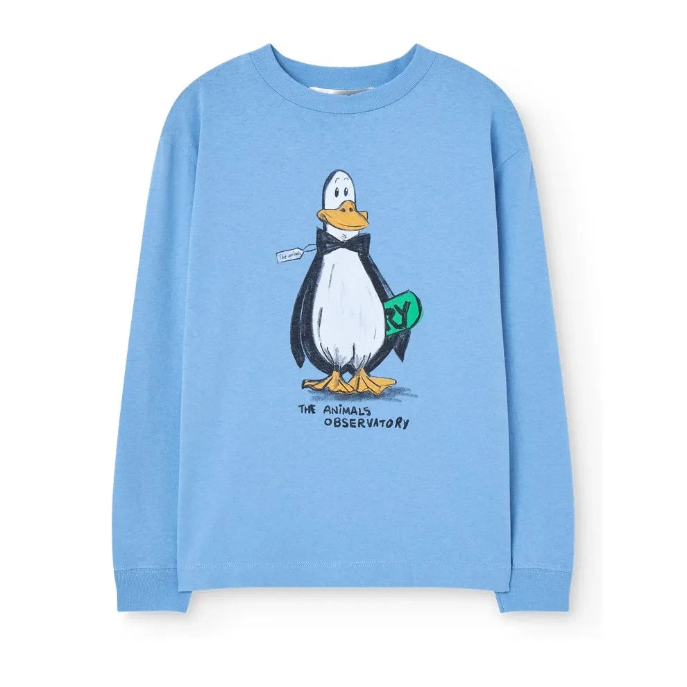 The Animals Observatory - Organic de algodón Dog Penguin Camiseta | azul claro