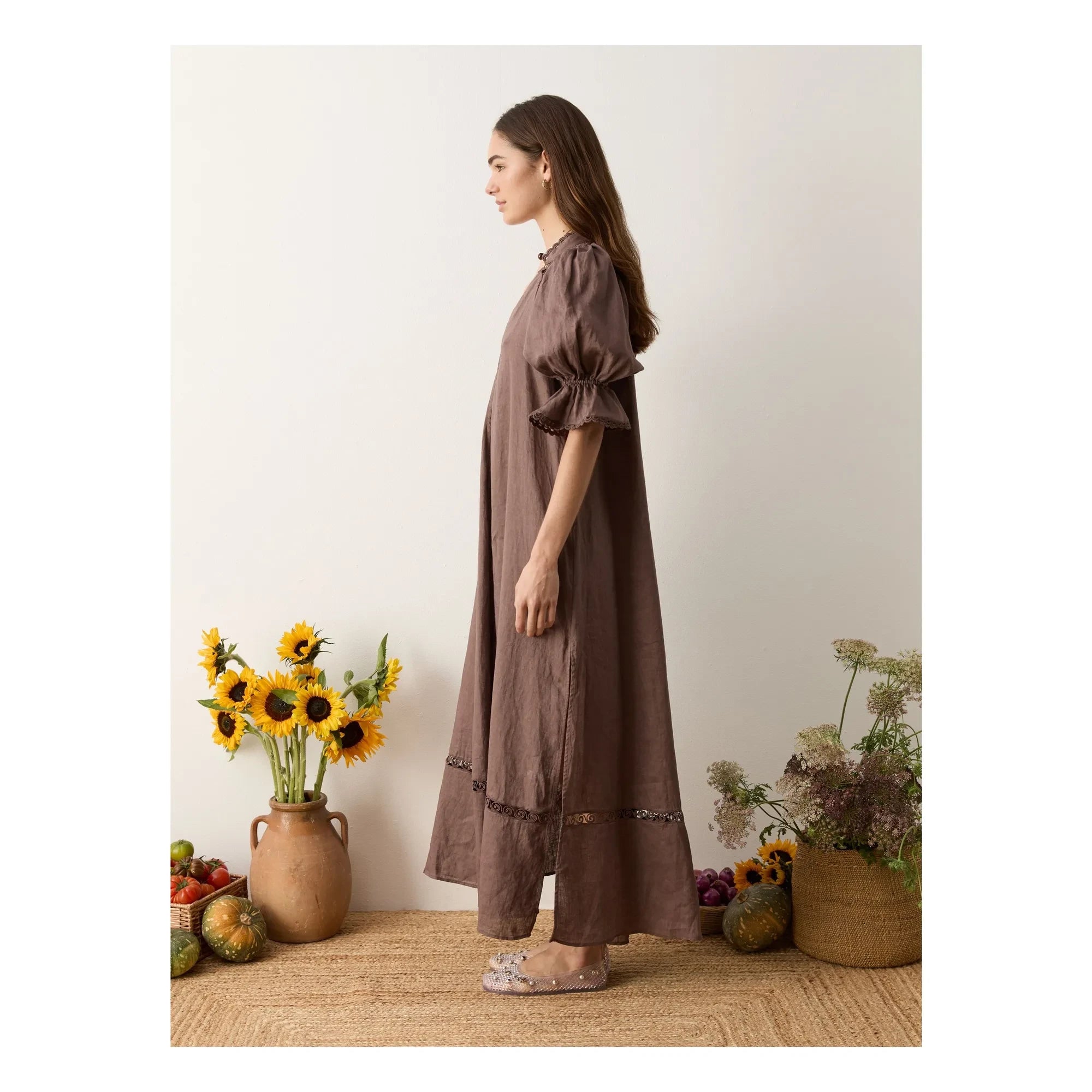 Boteh - Vestido de lino Myra | Mocha