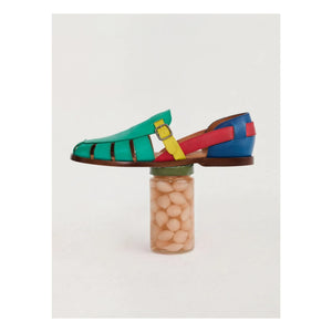 Bobo Choses - Sandalias de cuero con bloques de color | Verde