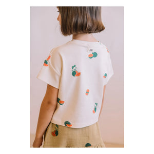 Studio Bohème - Camiseta Corta Flow de Algodón Orgánico con Estampado de Sandía | Crudo