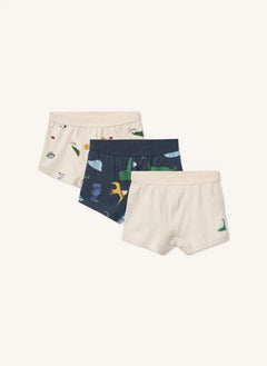 Liewood - 3 piezas Boxer de Orgánico Algodón Marvin Dinosaurios | Beige