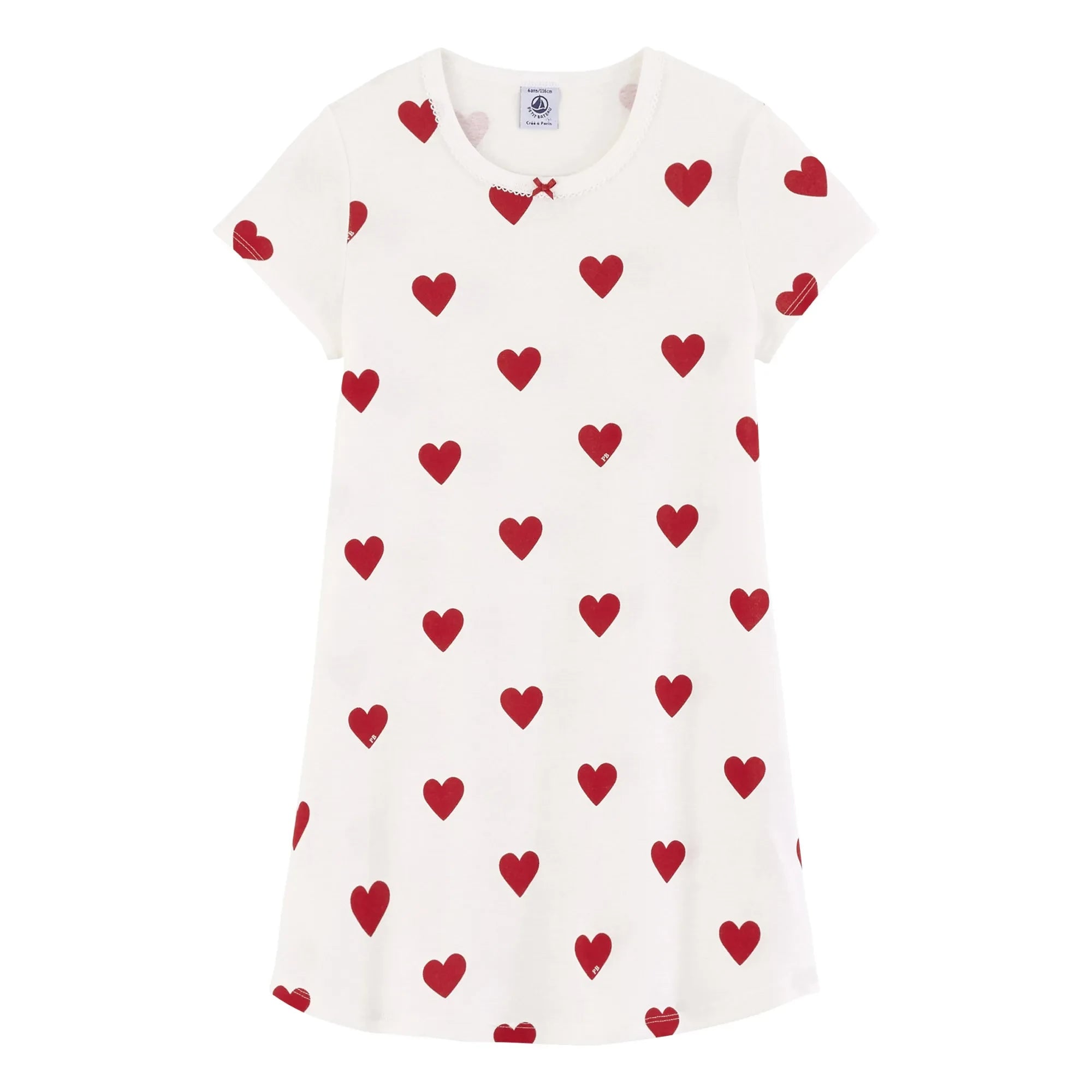 Petit Bateau - Camisón de algodón orgánico Marama | Blanco