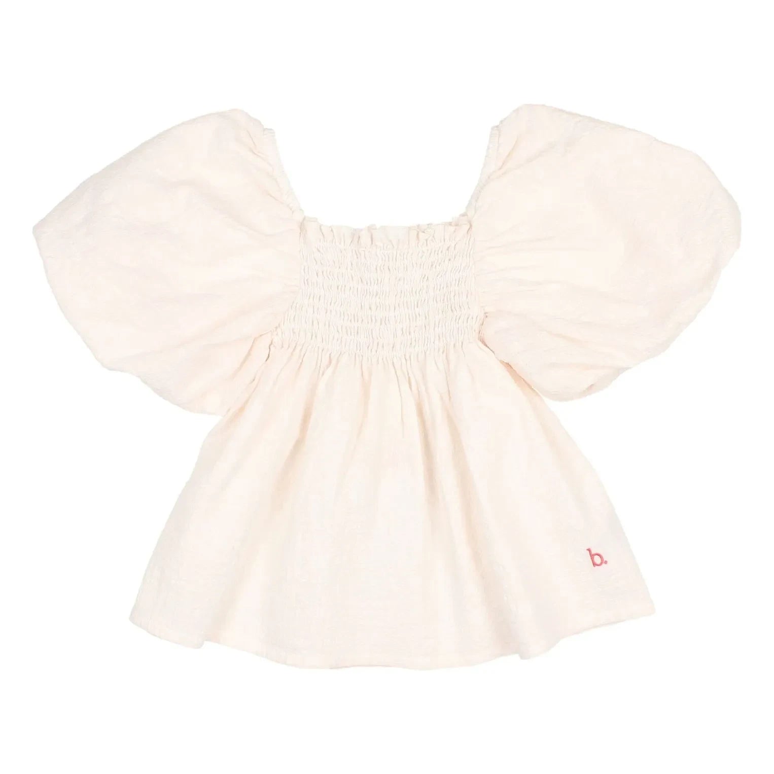 Búho - Blusa de manga abullonada de algodón orgánico | Rosa pálido