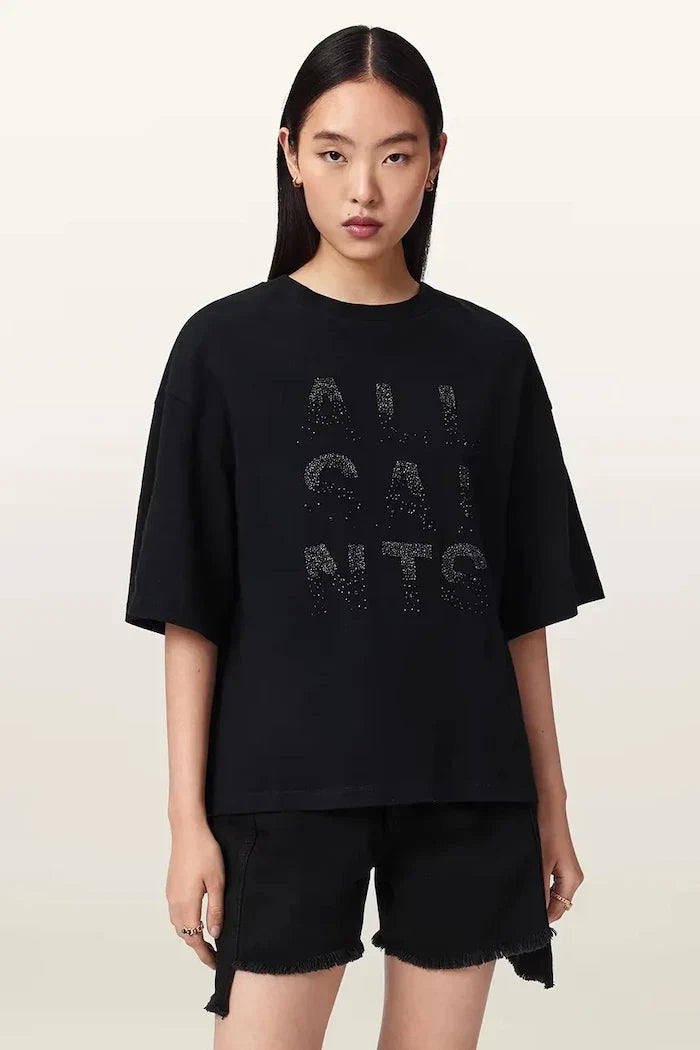 Camiseta STACKS AllSaints para mujer de algodón, corte holgado