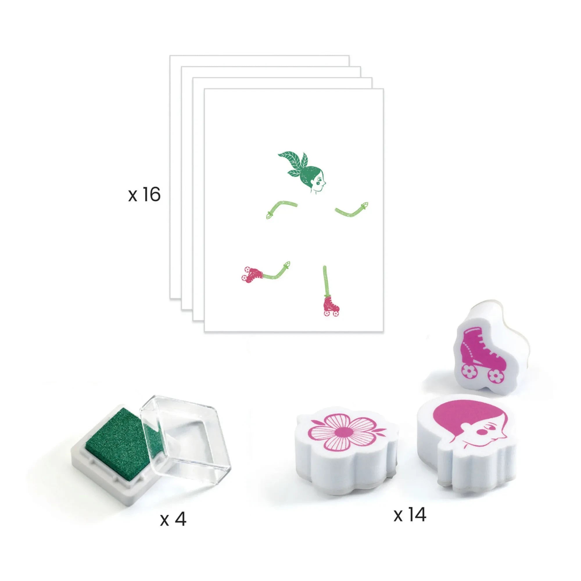 Djeco - Set de sellos para niñas