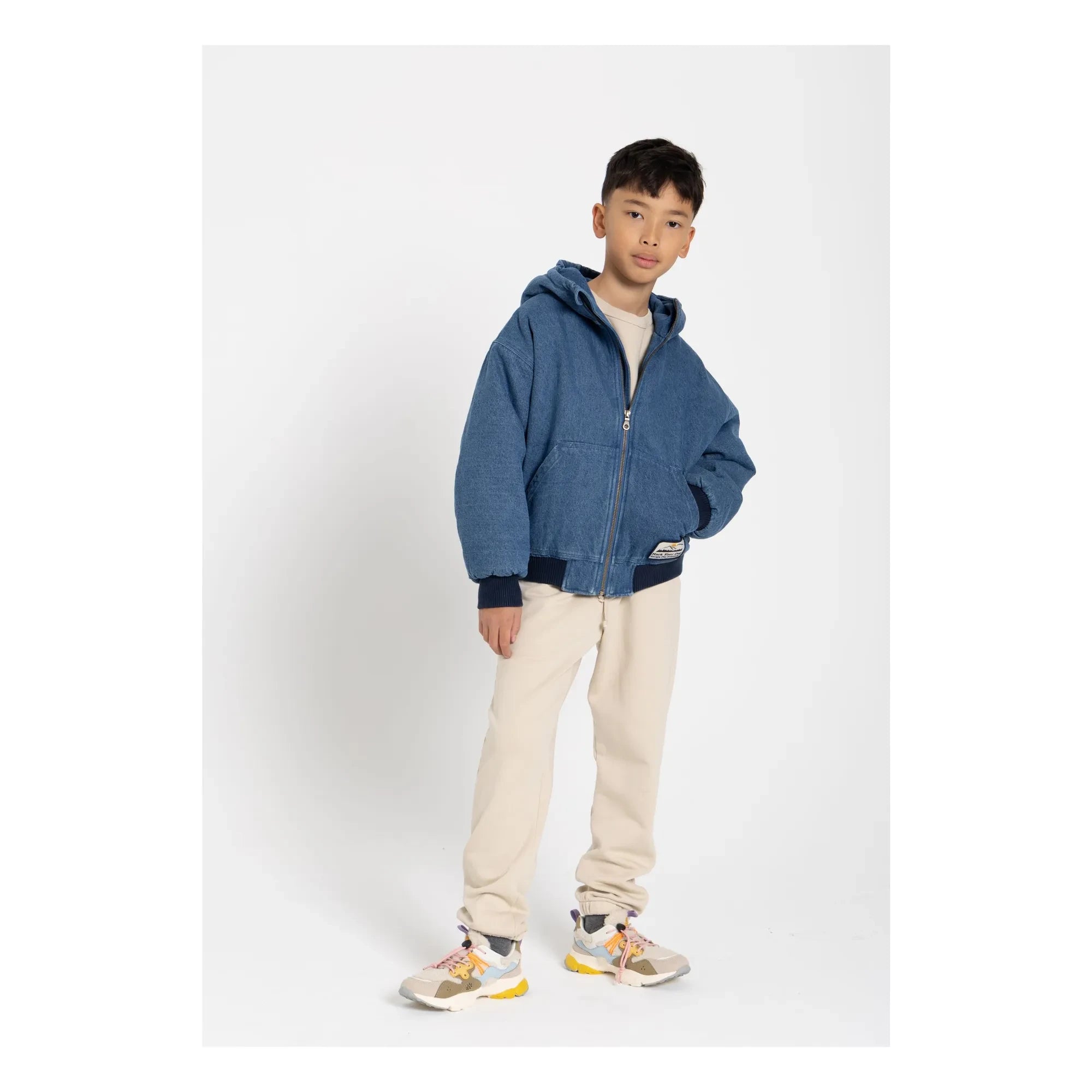 Hundred Pieces - Chaqueta con capucha de denim mate | Azul denim