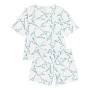 Petit Bateau - Pijama corto Torre Eiffel | Blanco