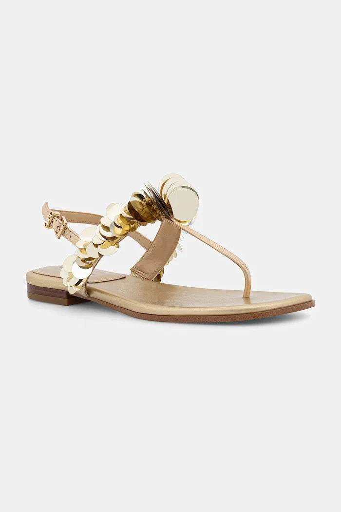 Sandalia de tacón bajo de piel Loretta Thong para mujer de MICHAEL Michael Kors