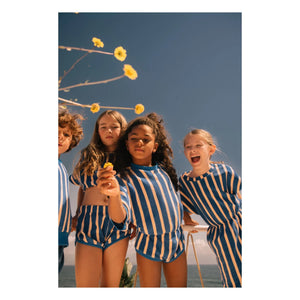 We Are Kids - Camiseta Corta de Algodón Orgánico a Rayas Bree | Azul