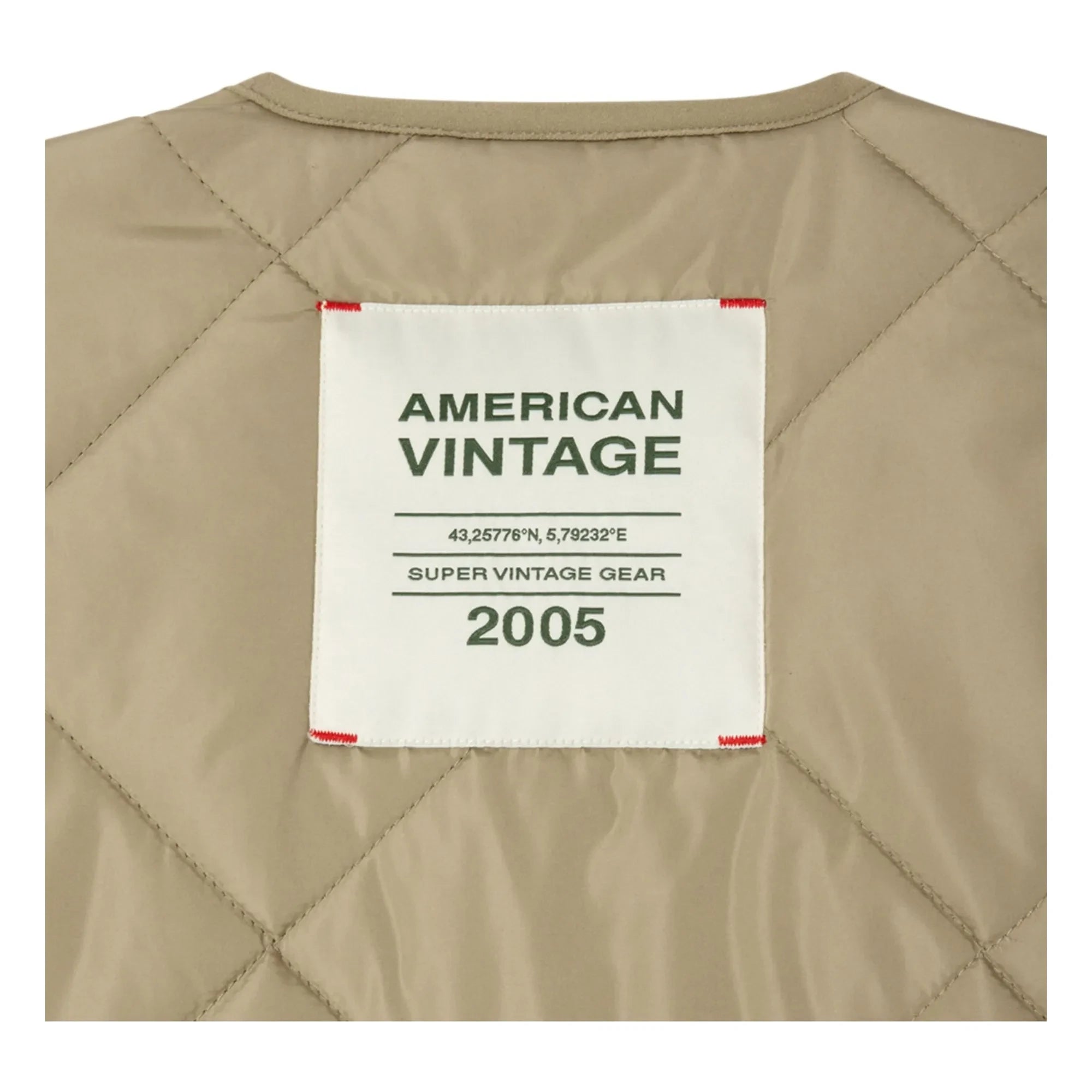 American Vintage - Vowbay Chaqueta Acolchada Repelente al Agua de Fibra Reciclada | Caqui