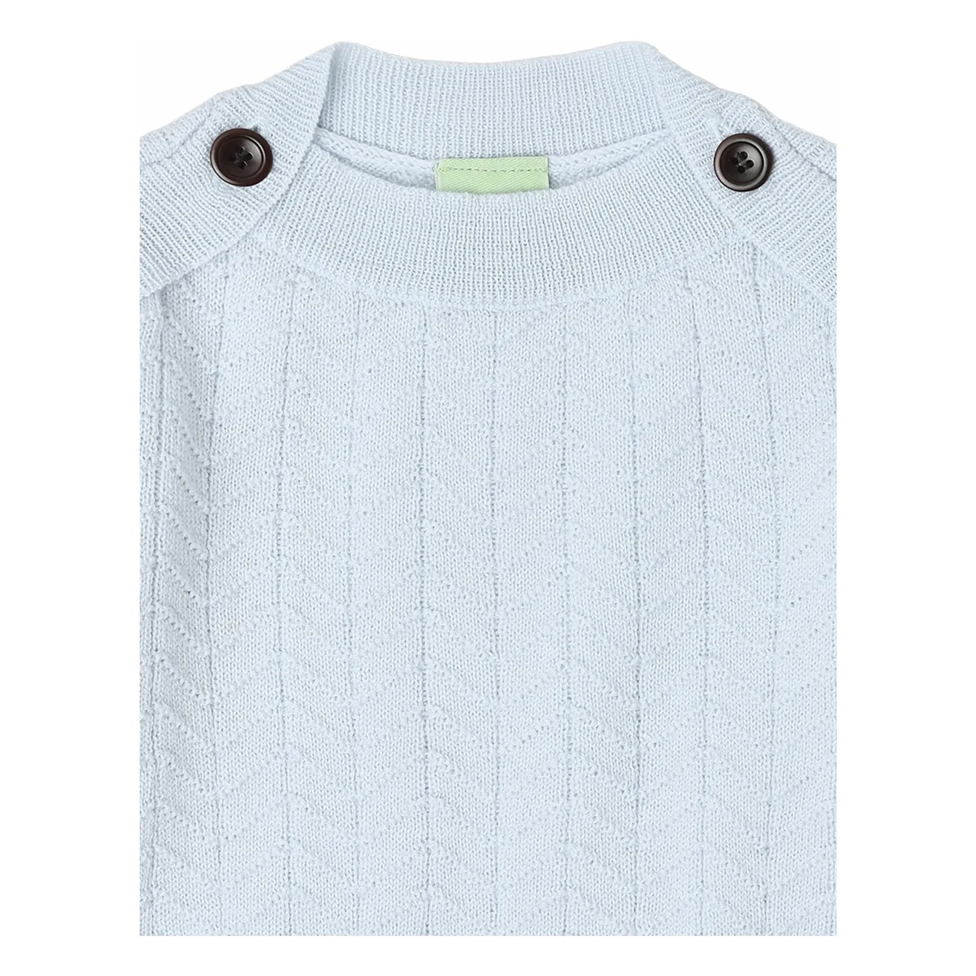 FUB - Jersey Zigzag con Botones Lana merino fina | Azul claro