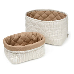 Cam Cam - Cestas de almacenamiento a rayas - Set de 2 | Camel