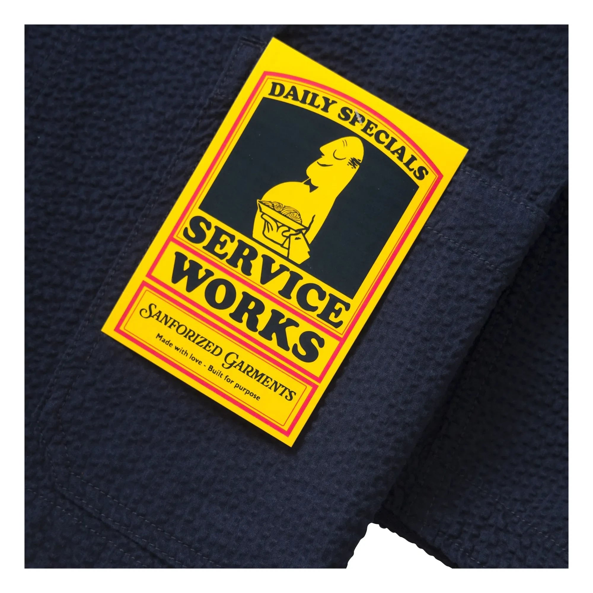Service Works - Chaqueta de servidor de seersucker | Azul marino