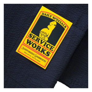 Service Works - Chaqueta de servidor de seersucker | Azul marino