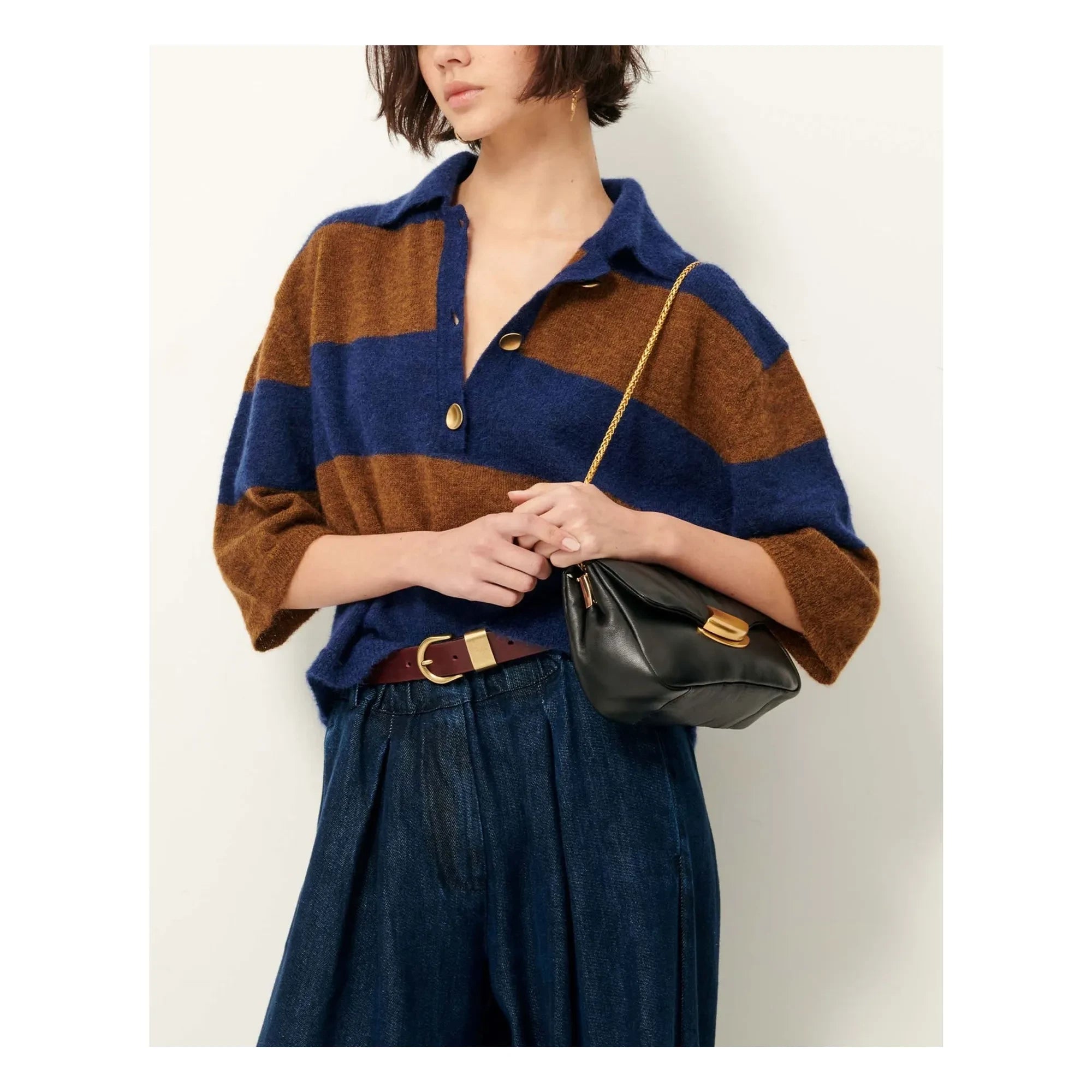 Sessùn - Bolso de cuero acolchado Diviluz | Negro