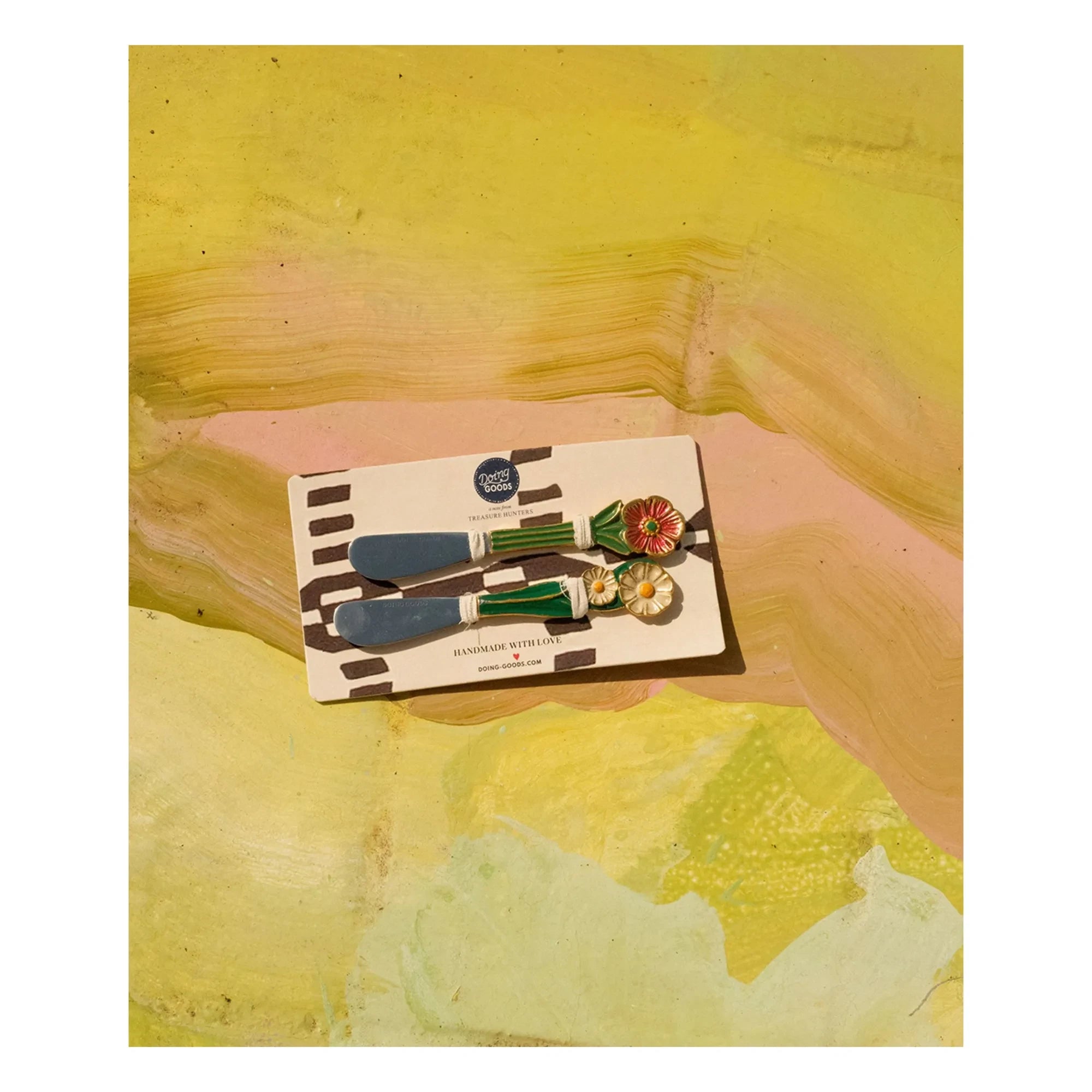 Doing Goods - Cuchillos de mantequilla Posy - Juego de 2 | Verde