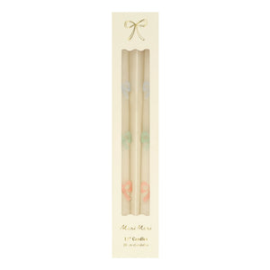 Meri Meri - Velas Rosas Anudadas - Set de 2 unidades
