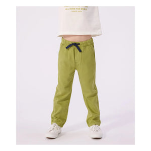 Petit Bateau - Pantalones sarga corte recto | Caqui
