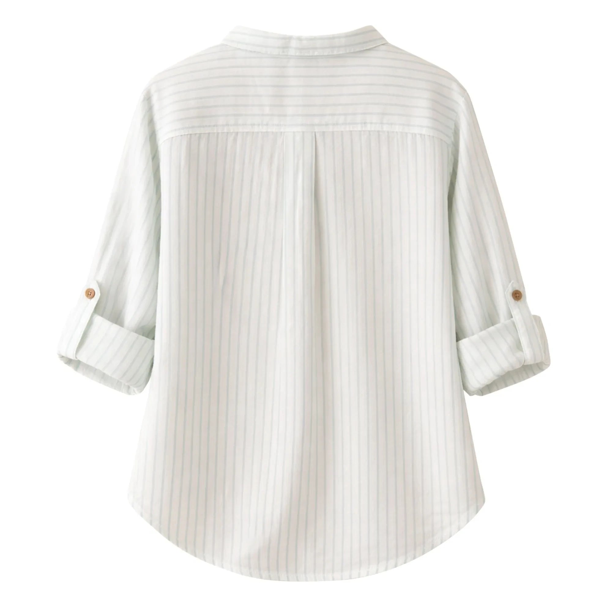 Lililotte - Camisa de Algodón Orgánico a Rayas Côme | Verde Menta