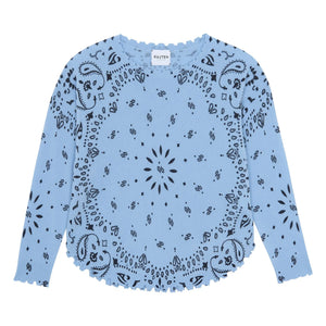 Kujten - Jersey de Cachemira Mela Bandana | Azul