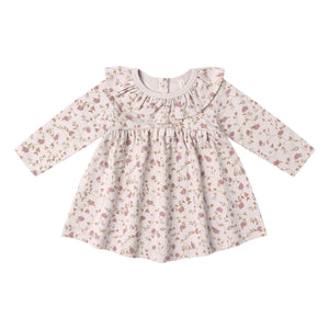Quincy Mae - Vestido de algodón orgánico con flores | Lila