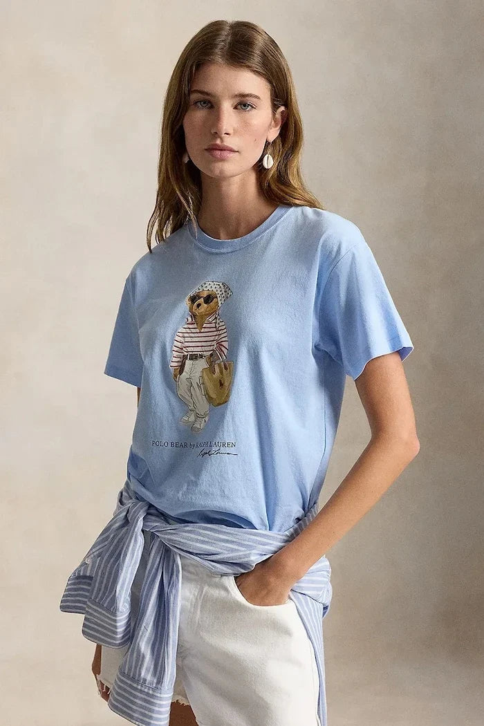 Polo Ralph Lauren camiseta básica de algodón para mujer VNTG CTN JSY-KNT-T-SHIRT