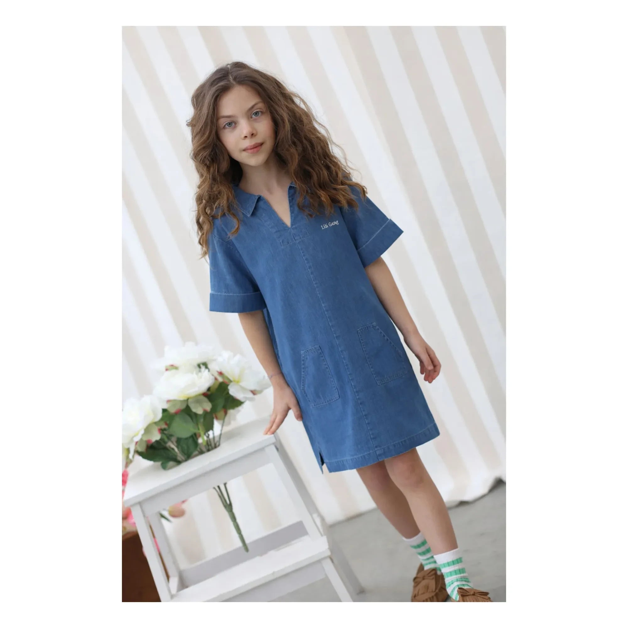 Lililotte - Vestido Romane Tencel Algodón Orgánico | Azul denim
