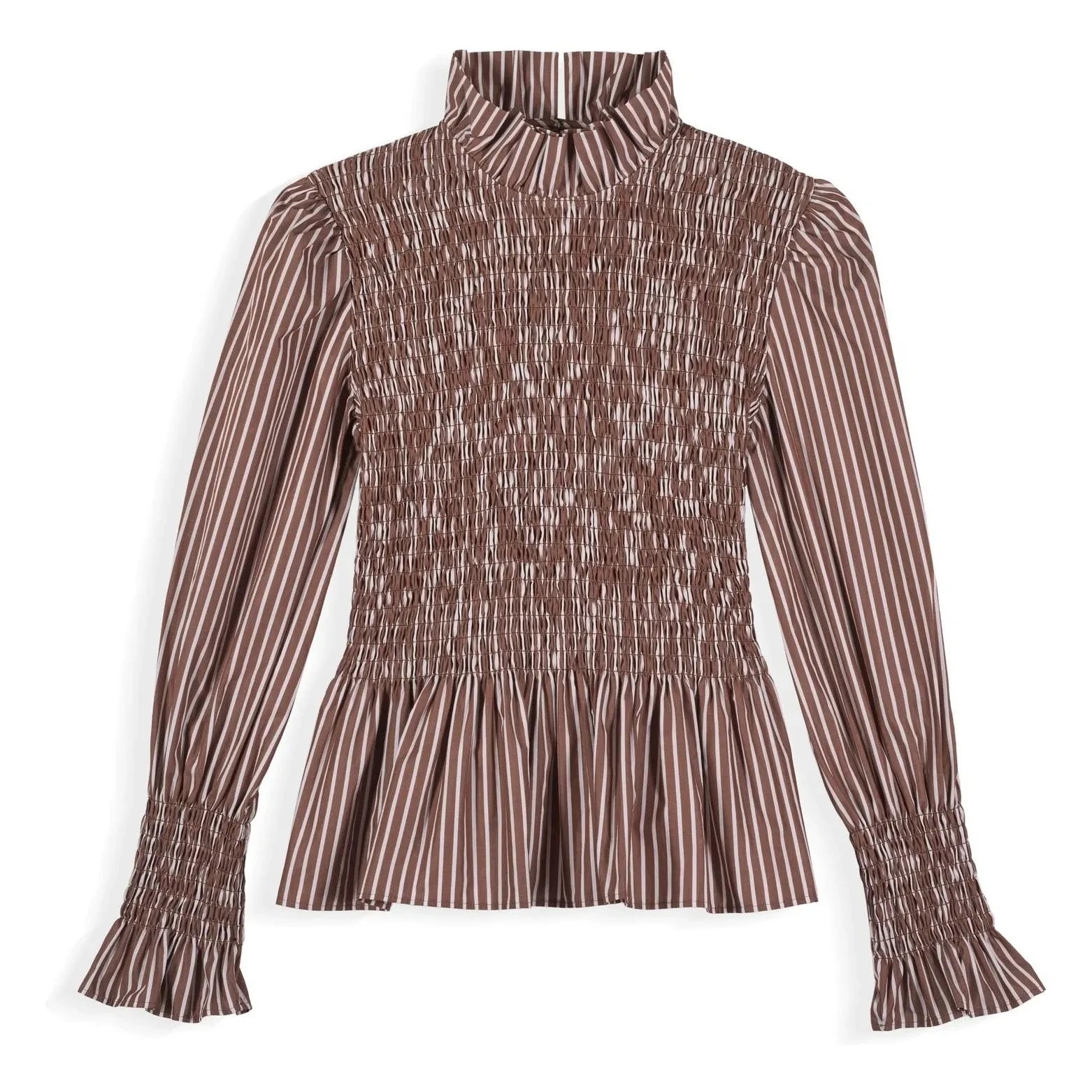 Maria de la Orden - Blusa de Rayas Aleria Algodón | Marrón