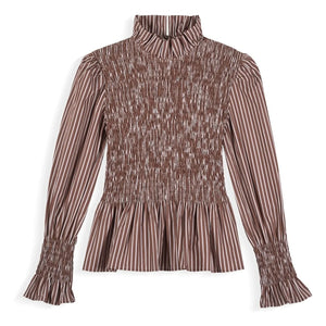 Maria de la Orden - Blusa de Rayas Aleria Algodón | Marrón