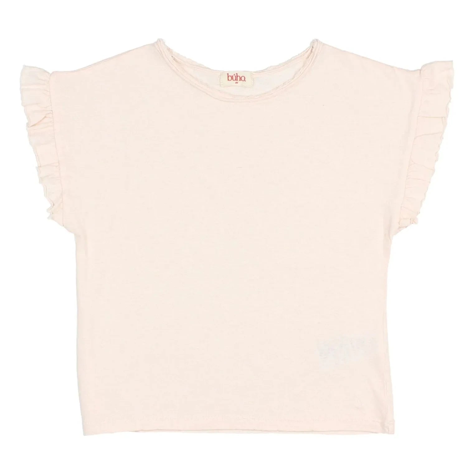 Búho - Camiseta con volantes de lino | Rosa claro