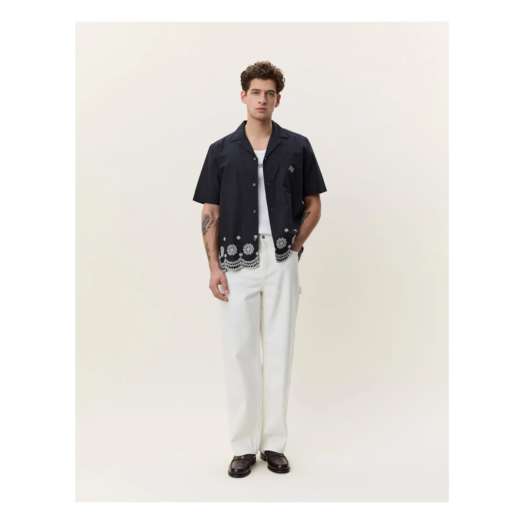 Les Deux - Camisa a rayas | Negro