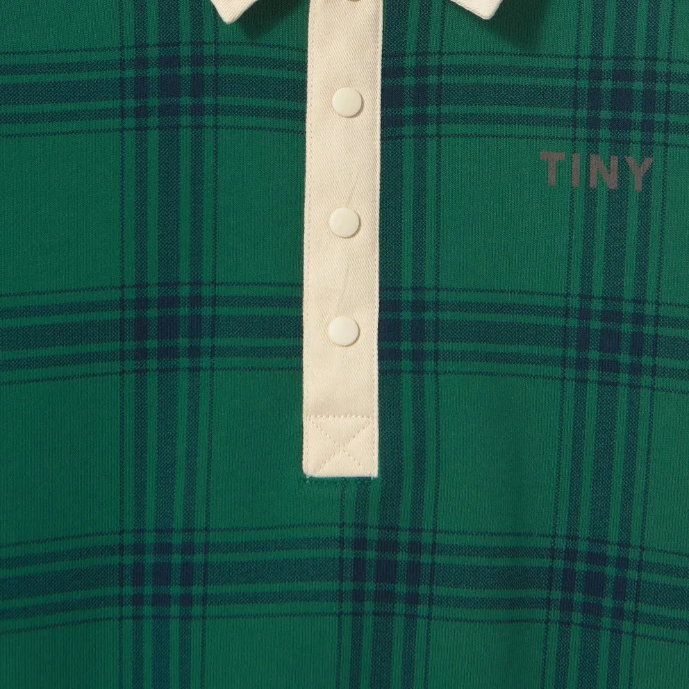 Tinycottons - Polo de algodón orgánico a cuadros | Verde