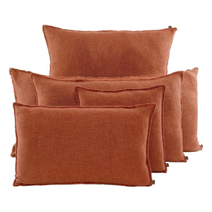 Haomy - Funda de cojín de lino California | Rojo ladrillo