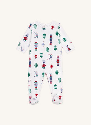 Petit Bateau - Pijamas de Navidad de forro polar de algodón orgánico | Blanco