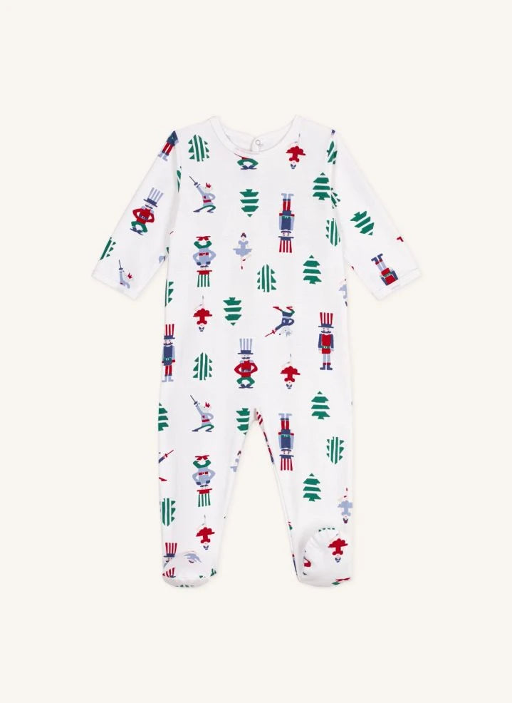 Petit Bateau - Pijamas de Navidad de forro polar de algodón orgánico | Blanco