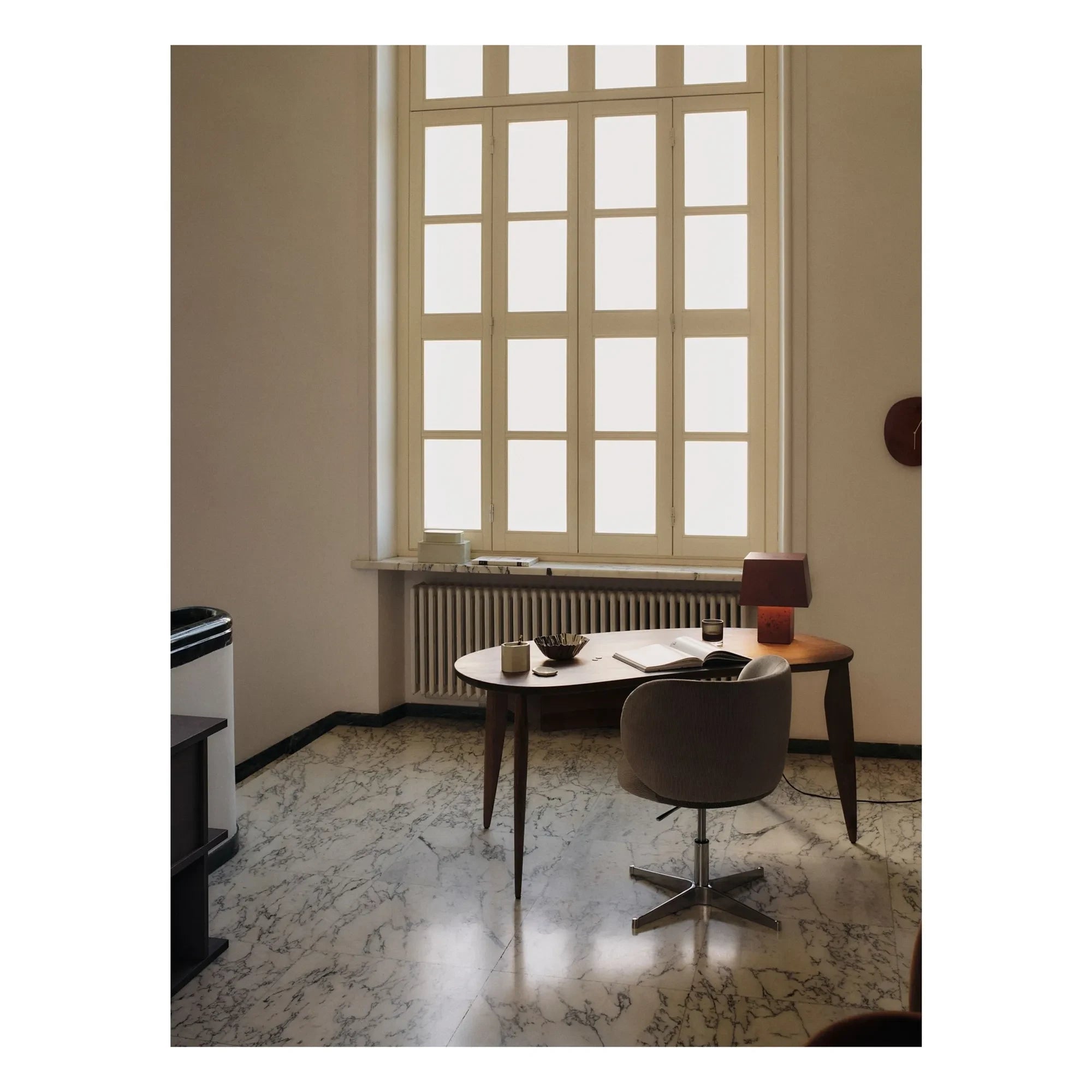 Ferm Living - Silla de oficina Rico de terciopelo | Gris