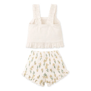 Gingersnaps - Conjunto de top y short con estampado de lunares Andi | Crudo