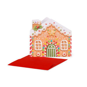 Legami - Tarjeta de felicitación de Navidad Mini - Casa de jengibre