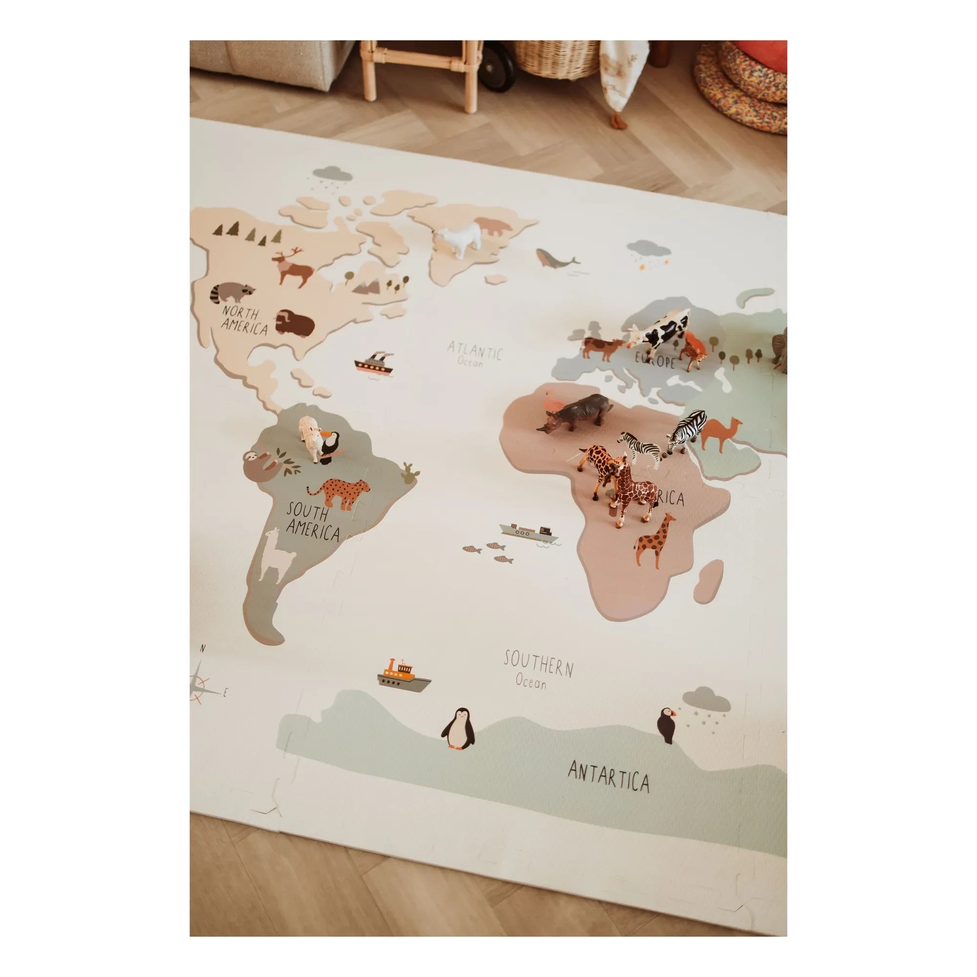 Play and Go - Esterilla de juego modular Tiloo - Mapa del mundo