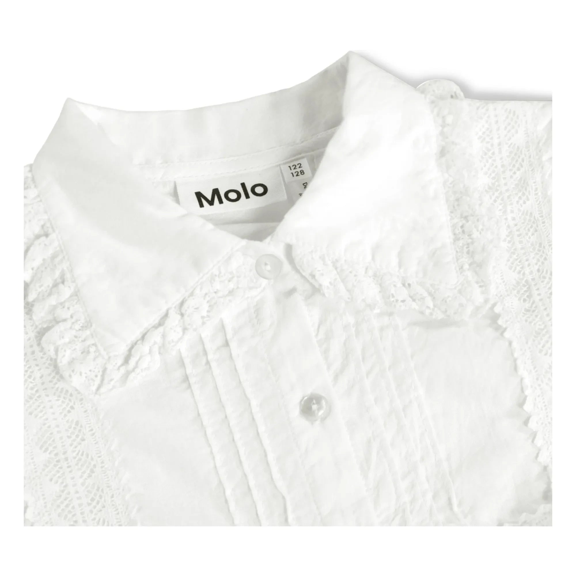 Molo - Blusa con volantes de algodón orgánico Reece | Blanco