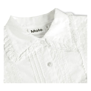 Molo - Blusa con volantes de algodón orgánico Reece | Blanco